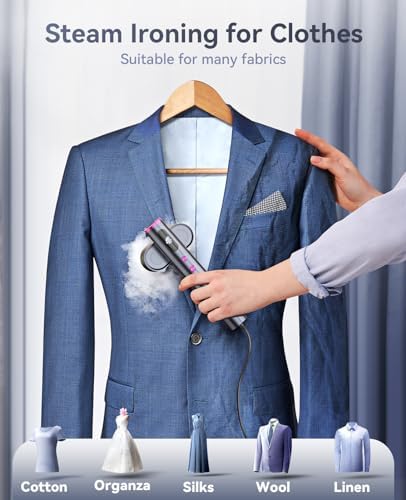 Jack & Rose Travel Steamer for Clothes,100-220V Portable Steamer,15s Heat Up,Steamer & Iron 2 In 1, Travel Size Garment Steamer,Large Ceramic Heat Panel,for Global & Europe Traveling - Image 5
