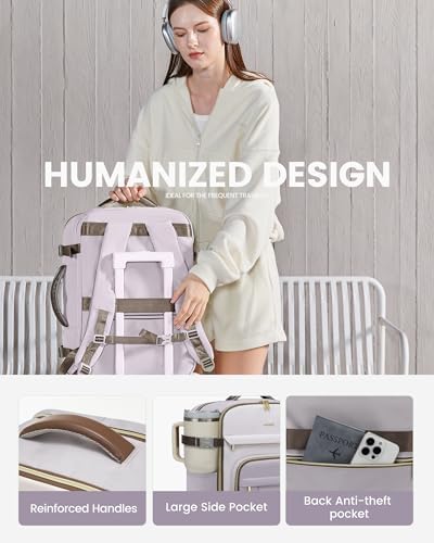 LOVEVOOK 40L Travel Backpack for Women & Men - 17.3 Inch Carry On Backpack & Personal Item Backpack for Airlines, Spacious and Durable Design, with 3 Packing Cubes - Image 7