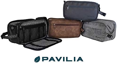 PAVILIA Toiletry Bag for Men, Travel Essentials Shaving Dopp Kit, Mens Travel Bag Toiletries Organizer Case for Grooming, PU Leather Water Resistant Cosmetic Bag Pouch (Dark Brown) - Image 7