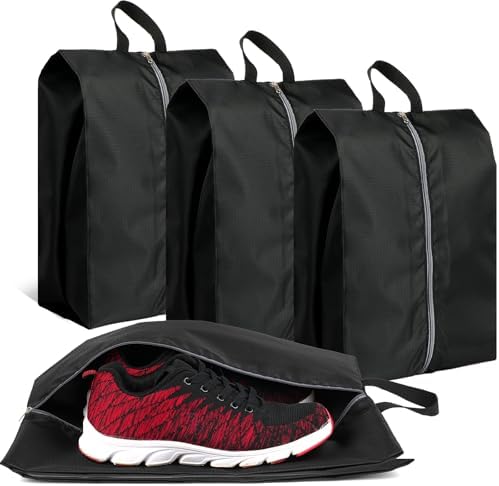 Shoe Bags for Travel, Set of 4 Pack Shoe Travel Bags for Packing, Large Waterproof Portable Travel Shoe Bag with Zipper Travel Essentials Women for and Men