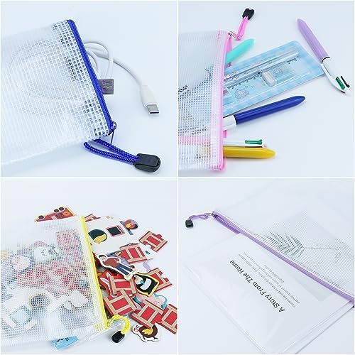 32pcs Mesh Zipper Pouch Bags, 8 Sizes, 8 Colors for Organizing, Board Game Storage, Travel, School, Office - Image 5
