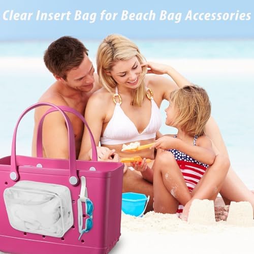 Clear Insert Bag Accessories for Beach Tote Bag, Clear Travel Storage Inner Pouch for Cosmetic, Toiletry & Makeup Brush Organizer Divider - Image 7