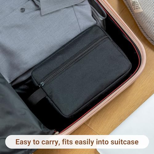 Elviros Travel Toiletry Bag for Women and Men, Lightweight Makeup Bag Hanging Dopp Kit with Shaving Compartment Cosmetic Organizer Small Tool Bag Travel Essentials, Black - Image 7