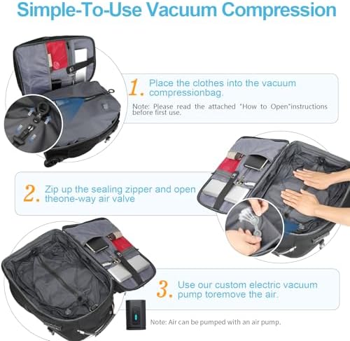 Vacuum Rolling Backpack,50L Roller Travel Laptop Backpack with Anti-Theft,rolling backpack for travel,Water-Resistant Carry-On Luggage,Business and Commuting (B) - Image 4