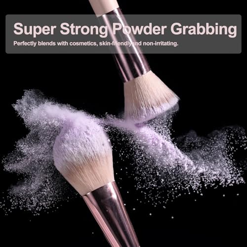 BS-MALL Makeup Brushes Foundation Powder Concealers Eye Shadows Makeup Set with LED light Mirror 14 Pcs Mini Makeup Brushes (APINK) - Image 3