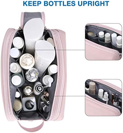 BAGSMART Toiletry Bag for Men, Travel Toiletry Organizer Dopp Kit Water-resistant Shaving Bag for Toiletries Accessories, Door Room Essentials,Pink-medium - Image 2