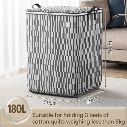 Storage Bins with Lids Non-woven Sturdy Zipper Foldable Moving Quilt Storage Basket Travel Large-capacity Clothing Storage Bag Organizers for Pillows Blankets (3Pack L) - Image 6