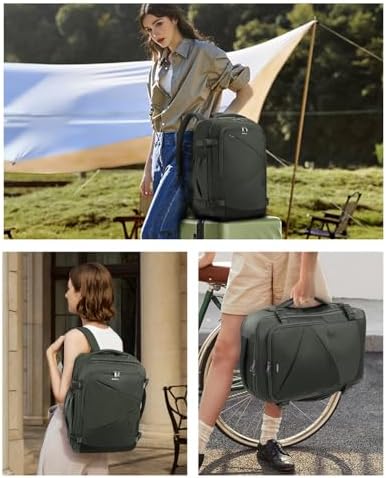 ECOHUB Carry On Travel Backpack, Expandable Airlines Personal Item Bag 18x14x8, Water Resistant 17 inch Laptop Backpack Flight Approved, 12 Pockets 30L Work Backpacks with Wet Pocket & Cable Slot - Image 8