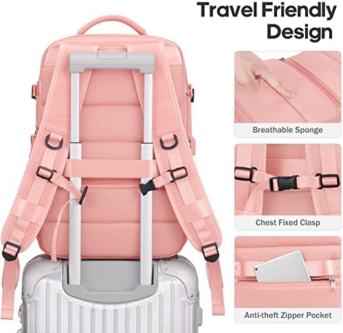 Bagsure Large Travel Backpack for Women Men, 45L Expandable Carry On Backpack, 17 Inch Laptop Backpack Waterproof College Business, Flight Approved - Image 6