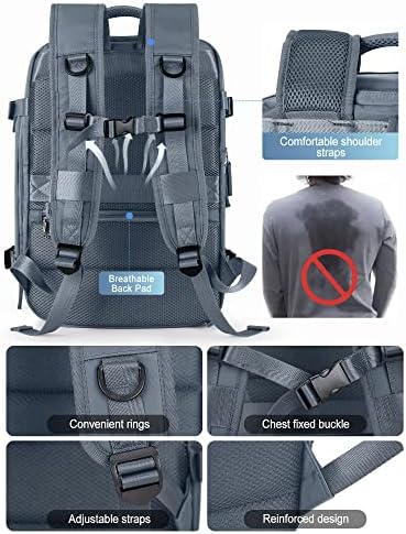 VGCUB Large Travel Backpack Bag for Women Men,Carry on Backpack,17 Inch Laptop Business Work Waterproof Backpack with Laptop Compartment,Person Item Flight Approved,Mochila de Viaje,Jewel Blue Large - Image 8