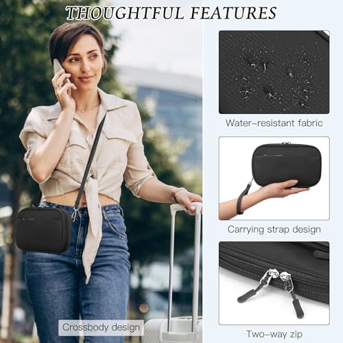 FYY Travel Cable Organizer Pouch - Enlarge Electronic Organizer Carry Case Portable Waterproof All-in-One Electronic Accessories Storage Bag for Cord, Charger, Phone, Earphone, Black - Image 5