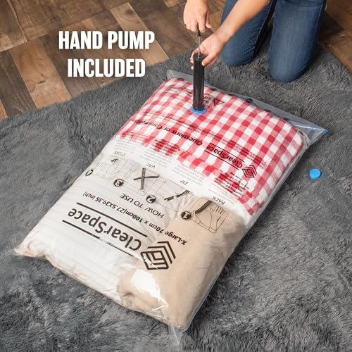 Vacuum Seal Bags for Clothing Travel, 30 Combo - Space Saver Vacuum Storage Bags, Blanket & Clothes Storage Bags Vacuum Sealed – Hand Pump Included, Bolsas Para Guardar Ropa Al Vacío - Image 7