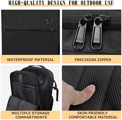 Vacuum Compression Backpack for Travel, Expandable Travel Backpack Business Bag with Compression, Fits 17 inch Laptop, Waterproof, for Men and Women – Black - Image 7