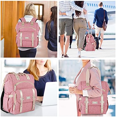 FALANKO Backpack for Women,Wide Open Work Large USB Charging Port Student Bookbag for 15.6 Inch Laptop,Doctor Teacher Nurse College School Travel Bag,Water Resistant Laptop Bookbag Computer Back Pack - Image 7