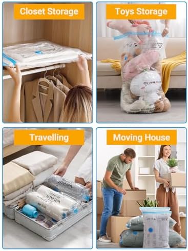 Vacuum Storage Bags with Electric Air Pump, New Air Valve Combo 15 Pack Space Saver Bag, Vacuum Sealer Bags for Clothes, Blanket, Duvets, Pillows, Comforters, Travel, Two Compressing Ways - Image 9