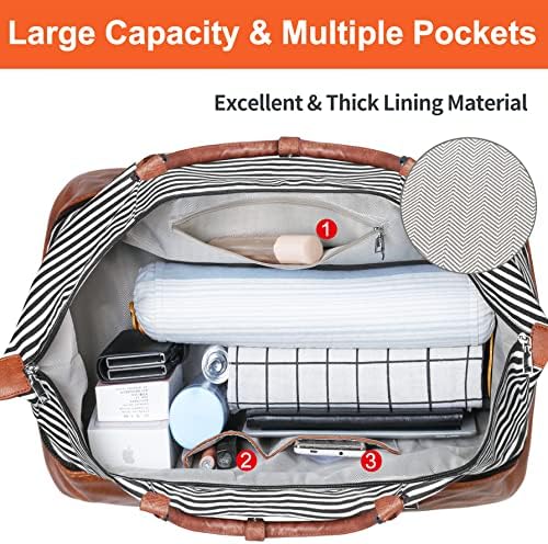 IBFUN Weekender Bags for Women, 21" Weekender Travel Bag, Travel Duffle Bag with Shoe Compartment Carry on Overnight Duffel Bag for Weekend Travel Business Trip, 3PCS - Image 7