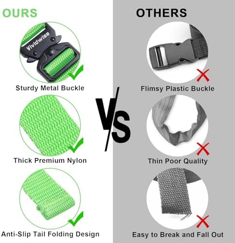 Utility Straps with Metal Quick Release Buckle, Adjustable Nylon Belt Backpack Accessories Sleeping Bag Strap for Hiking, Travel, Outdoor Sports (Green-Metal Buckle, 1" W-48 L) - Image 4