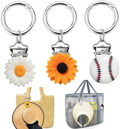 3pcs Hat Clip for Travel on Bag, Hat Holder for Purse Bag Crossbody Luggage, Beach Vacation Cruse Travel Essentials Accessory, Protect Hat from Falling