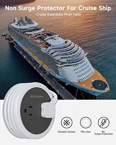 Travel Power Strip with USB Ports, 4 FT Winding Flat Plug Extension Cord with 4 AC Outlets, 3 USB (1 USB C), Portable Power Strip, Compact for Travel, Dorm Room, Cruise Essentials, Travel Gear, Grey - Image 7
