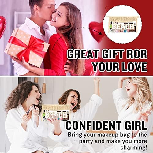 2 Pcs Boho Straw Clear Makeup Letter Bag BEACH Pouch, Sunscreen Bags for Beach Travel Small Cute Chenille Letter SPF Bag Pouch,Waterproof Beach Toiletry Sun Bag Best Beach Accessories for Women(BEACH) - Image 8