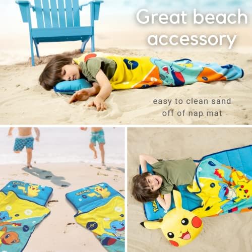 Pokemon Anime 24"(W) X 45"(L) Soft Toddler Nap Mat with Pillow and Blanket Perfect for Preschool, Daycare, and Travel (100% Official Licensed Product) - Image 4