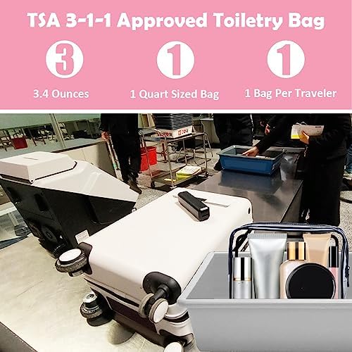 TSA Approved Toiletry Bag, 3 Pack Clear Travel Bags for Toiletries, Quart Size Makeup Cosmetic Bag Organizer for Women Men Travel Accessories(Black) - Image 6