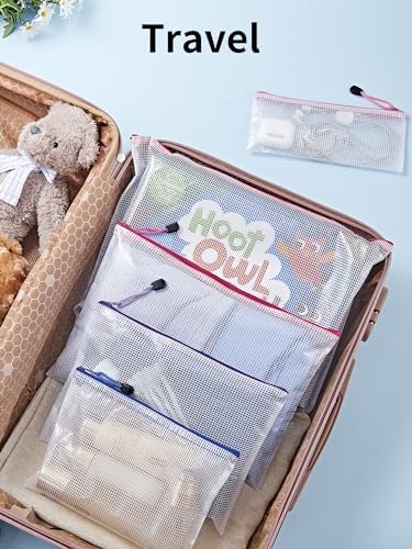 JARLINK 18 Pack 8 Sizes Mesh Pouch, 9 Colors, Waterproof Zipper Bags Document Multipurpose Travel Bags for Office, School, Board Game, Puzzles, Cosmetics, Travel Accessories, and Home Organization - Image 7