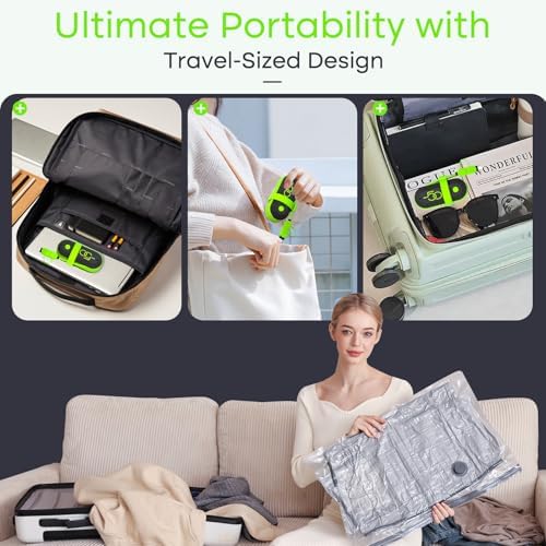 Travel Vacuum Storage Bags with USB Electric Pump, 15 Pack Compression Travel Packing Bags for Luggage and Suitcase, Carry-on Size Space Saver for Clothes and Clothing - Image 6
