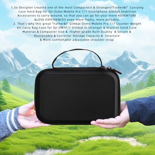 Father&I Gimbal Osmo Mobile 7P/7 Stabilizer Accessories Only (Carry-ing) Protective Case Carrier Hard Storage Bag Holder for DJI Osmo Mobile 7 Pro/7 Counter Weight Crossbody&2Way Zipper, Black - Image 4