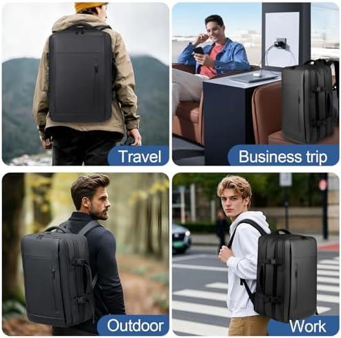 Vacuum Backpack Travel with Pump, 60L Expandable Vacuum Compression Backpack with Vacuum Seal, Water Resistant TSA Lock Carry On Backpack for Travel - Image 6