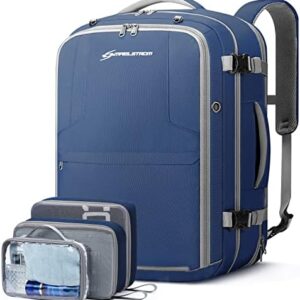Maelstrom 40-50L Carry on Backpack,Large Travel Backpack for Men Women,17.3 Inch TSA Flight Approved Laptop Backpack with Hidden Shoe Bag, Expandable Suitcase Backpacks,father day gifts-Blue