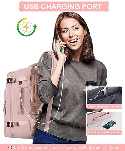 Beraliy Travel Backpack for Women Airline Approved Carry On Backpack, 16 Inch Business Work Backpack with Laptop Compartment, Airplane Personal Item Travel Bags for Trip, Underseat Weekend Bag, Pink - Image 6