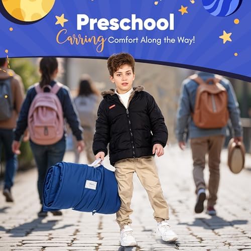 Nap mat - Toddler Nap Mat with Pillow & Fleece Blanket- 21" x 50" -Lightweight Toddler Sleeping Bag for Preschool, Daycare, Travel, Camping Ages 2-7 Years - Image 6
