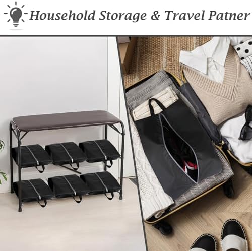 Shoe Bags for Travel, Set of 4 Pack Shoe Travel Bags for Packing, Large Waterproof Portable Travel Shoe Bag with Zipper Travel Essentials Women for and Men - Image 7