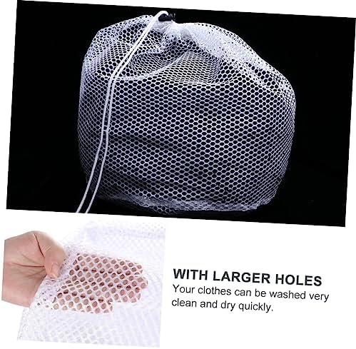 1set Large Mesh Laundry Bags with Drawstring Travel Wash Bag for Dorm Camping and Outdoor Storage Protects Clothes Pillows Blankets and More 4pcs - Image 5