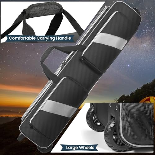 Telescope Bag with Wheels, Large Capacity Rolling Telescope Case Shock-Absorbent Padded, Telescope Case Telescope Travel Bag with Multi-pocket for Telescope & Accessories (40 Inches) - Image 3
