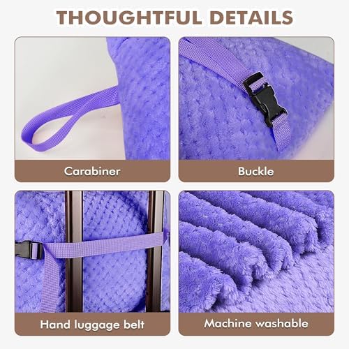 Tirrinia Travel Portable Blanket with Feet Airplane Office Poncho 4 in 1 Zippered Front Pocket Premium Cozy Fleece Blankets with Built-in Bag - Image 6