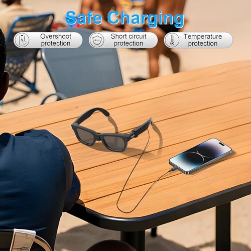 RCstyle Hibloks Charging Cable for Ray-Ban Meta Wayfarer (RW4006&RW4008) Smart Glasses Accessories, 3.9ft Type-C Charging While Using, Portable for Travel/Car/Phone/Laptop/Power Bank Charging - Image 4