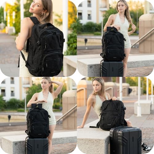 BAGSMART Travel Backpack for Women Men, 40L Flight Approved Carry on Backpack with Shoe Bag, TSA Large Personal Item Backpack with 17 Inch Laptop Compartment, Weekender Suitcase for Travel, Grey - Image 2