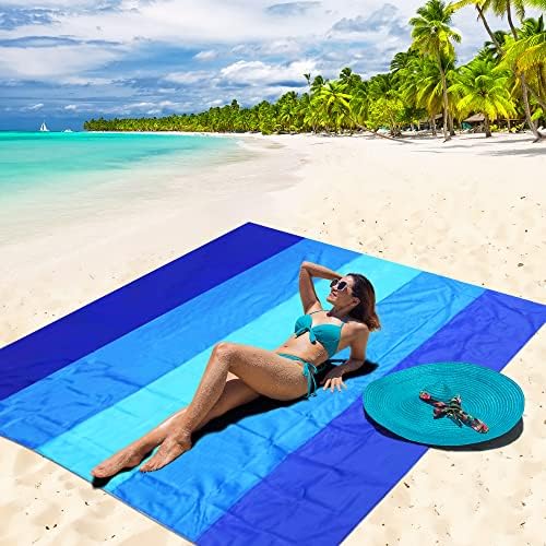 Beach Blanket Waterproof Sandproof Beach Mat 79" X 83" /10'x9'for 2-8 Adults Quick Drying Outdoor Picnic Mat Beach Accessories for Travel, Camping, Hiking - Image 5