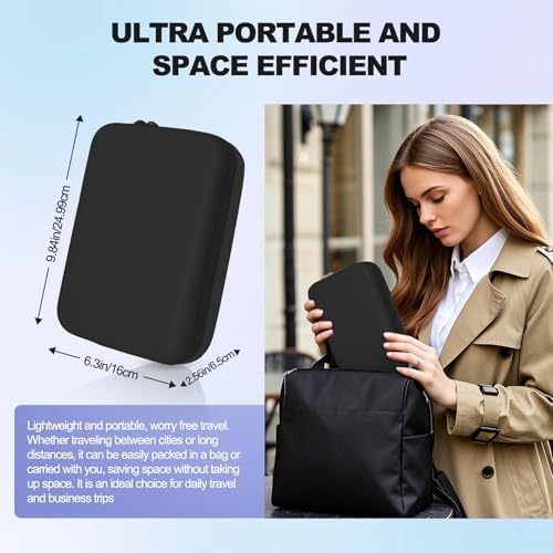 Hard Travel Electronic Organizer Case for Power Bank Chargers Cables USB Flash Drive SD Card Electronics & Backpack Organizer Travel Case Small Portable Accessories Bag, Black - Image 4