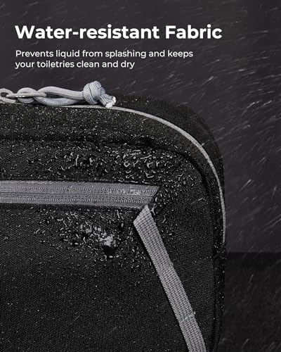BAGSMART Travel Toiletry Bag for Men and Women, Water-resistant Small Hygiene Organizer for Bathroom Shower, Black - Image 3