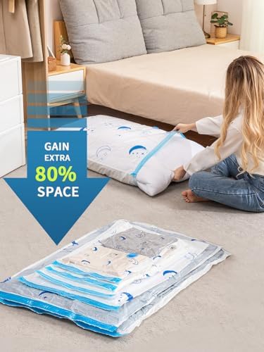 Vacuum Storage Bags with Electric Air Pump, 25 Pack (5 Jumbo, 5 Large, 5 Medium, 5 Small, 5 Roll Up Bags) Space Saver Bag for Clothes, Mattress, Blanket, Duvets, Pillows, Comforters,Travel, Moving - Image 2