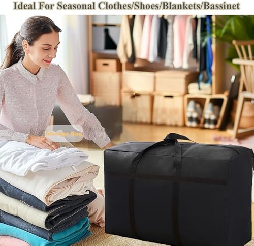 WITERY 2 Pack 180L Large Storage Bags - Big Moving Bags Heavy Duty with Zippers & Handles, Alternative to Moving Boxes and 39Inch Storage Tote for Space Saving, Travel, Clothes, Blankets, Pillows - Image 6