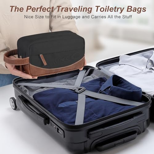 Travel Toiletry Bag for Men, Hanging Toiletry Organizer, Water Resistant Shaving Kit with Large Capacity for Travel Accessories (Black) - Image 7