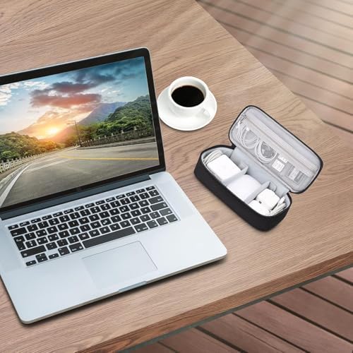 Cable Organizer Bag, Electronic Organizer Travel Case for Charger & Cords, Travel Accessories, Portable Power Bank (Black) - Image 7