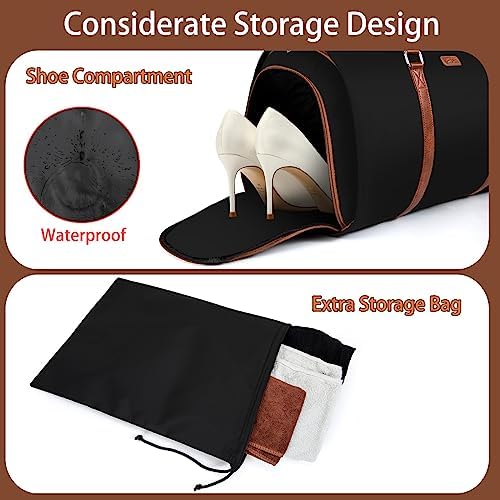 Convertible Garment Duffel Bag for Travel - Carry On Garment Bags With Toiletry Bag Large Weekender Bag for Men Women 2 in 1 Hanging Suitcase Suit Travel Duffel Overnight Bags 4pcs Set - Image 2