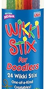 Wikki Stix for Doodlers - Kid's Travel Essential: Portable Creativity On-The-Go! Pack of 24 Wikki Stix in Neon and Primary Colors. Made in USA ! 3 & Up.