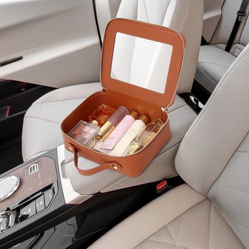 Clear Makeup Bag Waterproof Travel Case for Cosmetics and Toiletries Women's Makeup Organizer and Car Bag with Zipper (X/Brown, L-1) - Image 6