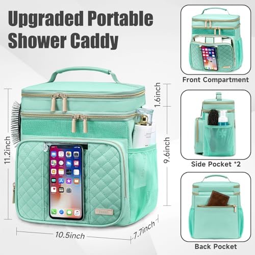 Large Toiletry Bag for Women Men,Bathroom Bag,Water Resistant Portable Shower Caddy for College Dorm,Hanging Toiletry Bags for Traveling,Gym Camping Cruise Ship Travel Essentials Shower Bag - Image 4